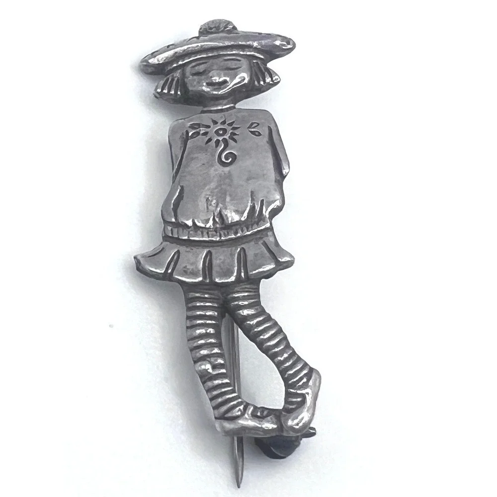 Vintage Sterling‎ Silver Mary Engelbreit Brooch Me Ink Little Girl Mexico